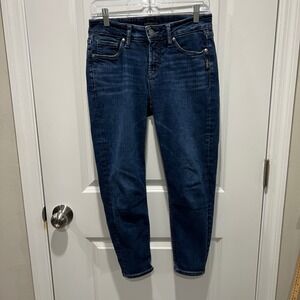 Silver Jeans Co Women Skinny Leg Dark Wash Denim‎ Jeans Size 27